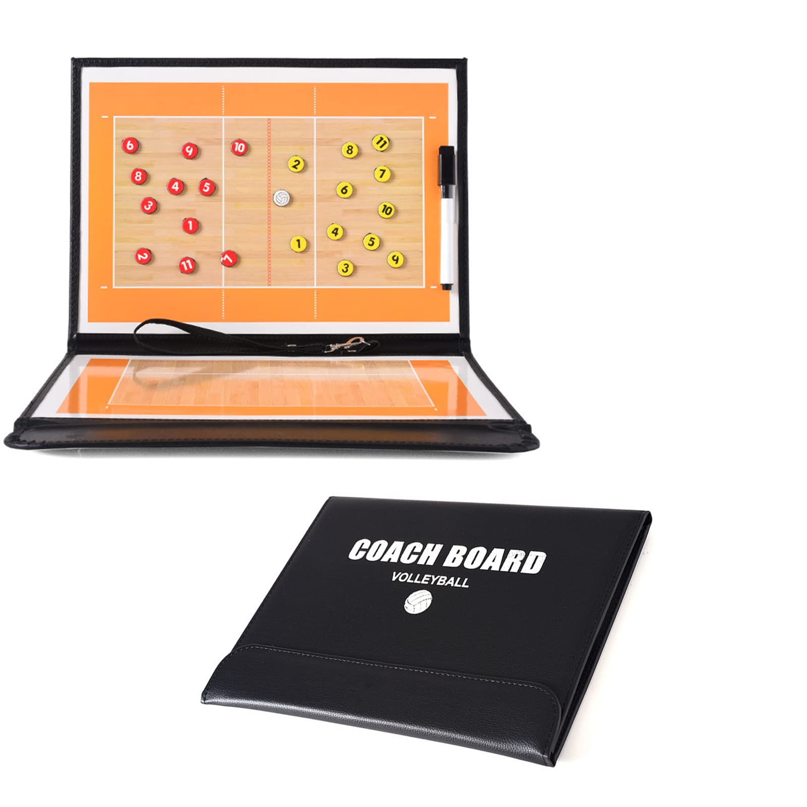 RoseFlower Volleyball Magnetic Coaching Board, Volleyball Tactic Coaches Strategy Board Coaching's Training Equipment Aids,Dry Erase Coaching Marker Tactics Board Whiteboard, Lightweight Portable