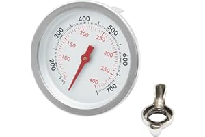 MOASKER 67088 Grill Thermometer Replacement for Weber Genesis II E-310 S-310 E-315 S-335 E-330 E/S 410, Temperature Gauge Thermostat for Weber Genesis 300 and Summit Series Grills, Center Mount, 2-3/8" Dia