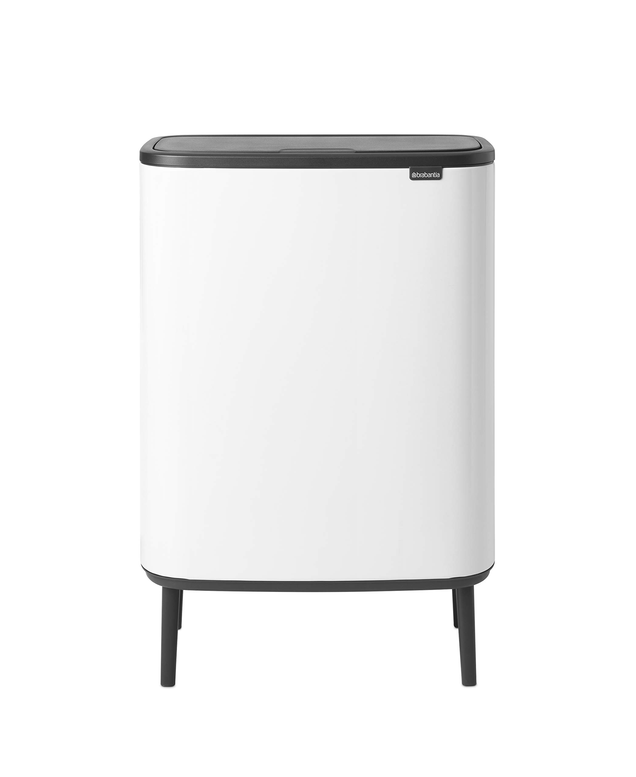 Brabantia Bo Touch Bin Hi - 60L Inner Bucket (White) Large Waste Kitchen Bin - Soft-touch