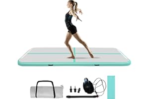 COVERONICS Air Gymnastics Training Mats - 10FT/13FT/16FT Inflatable Gymnastics Mats Tumble Track with Electric Pump & Storage Bag for Gymnastics Training/Home&Outdoor Use/Cheerleading/Yoga/Water
