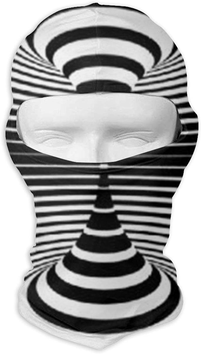Abstract Black and White Spiral Balaclava Windproof Face Mask for
