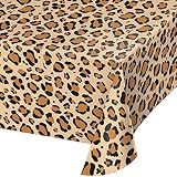 Creative Converting 329660 TABLECOVER PL 54" X 108" AOP LEOPARD PRINT, 54 x 108, Multicolor