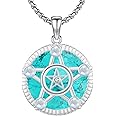 Eusense Tetragrammaton Nudo De Bruja Plata 925 Original Lilith Necklace Triple Moon Goddess Necklace Witches Knot Necklace Moon Phase Necklace 925 Sterling Silver Pendant Witchy Jewelry for Women Men