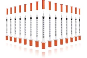 U-100 Syringes with Needle - 30G 5/16" (8mm) 1ml/cc Disposable Syringe, Individual Wrapped, 100PACK