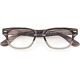 V.W.E. Women or Men Rectangular Progressive Bifocal Clear Lens Reading Glasses - No Line or Bubble - Zero Power on Top Reader