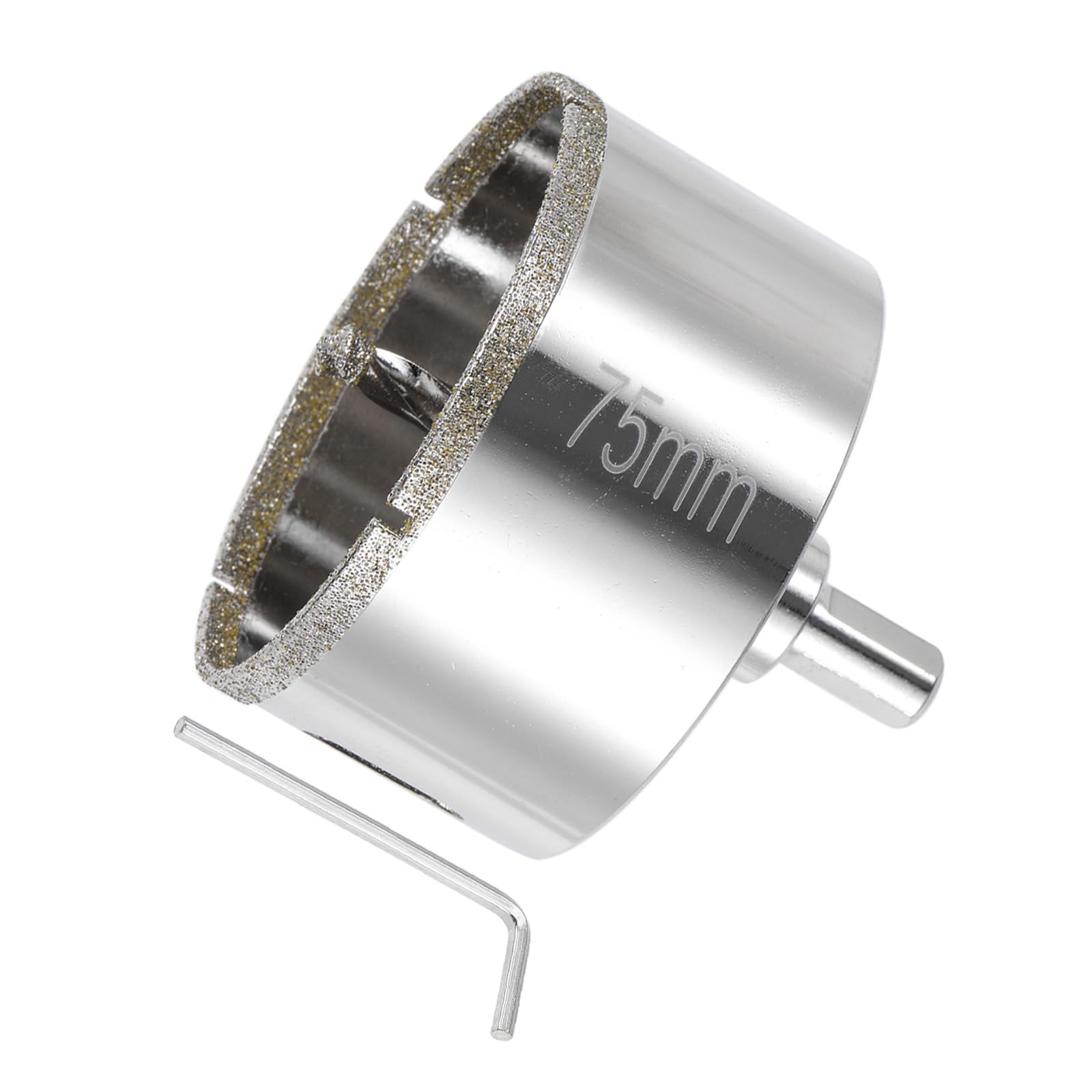 CoCud Diamond Hole Saws Drill Bits, 78mm / 3-1/16" Drilling Diameter, White Zinc Plated with Center Guide Drill Bit - (Applications: for Glass Ceramic Tiles Marble Stone) — image 1