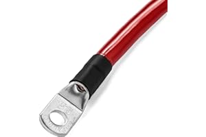 Spartan Power Red 2 Foot 4 AWG Battery Cable, Positive Only 5/16" M8 Made in USA
