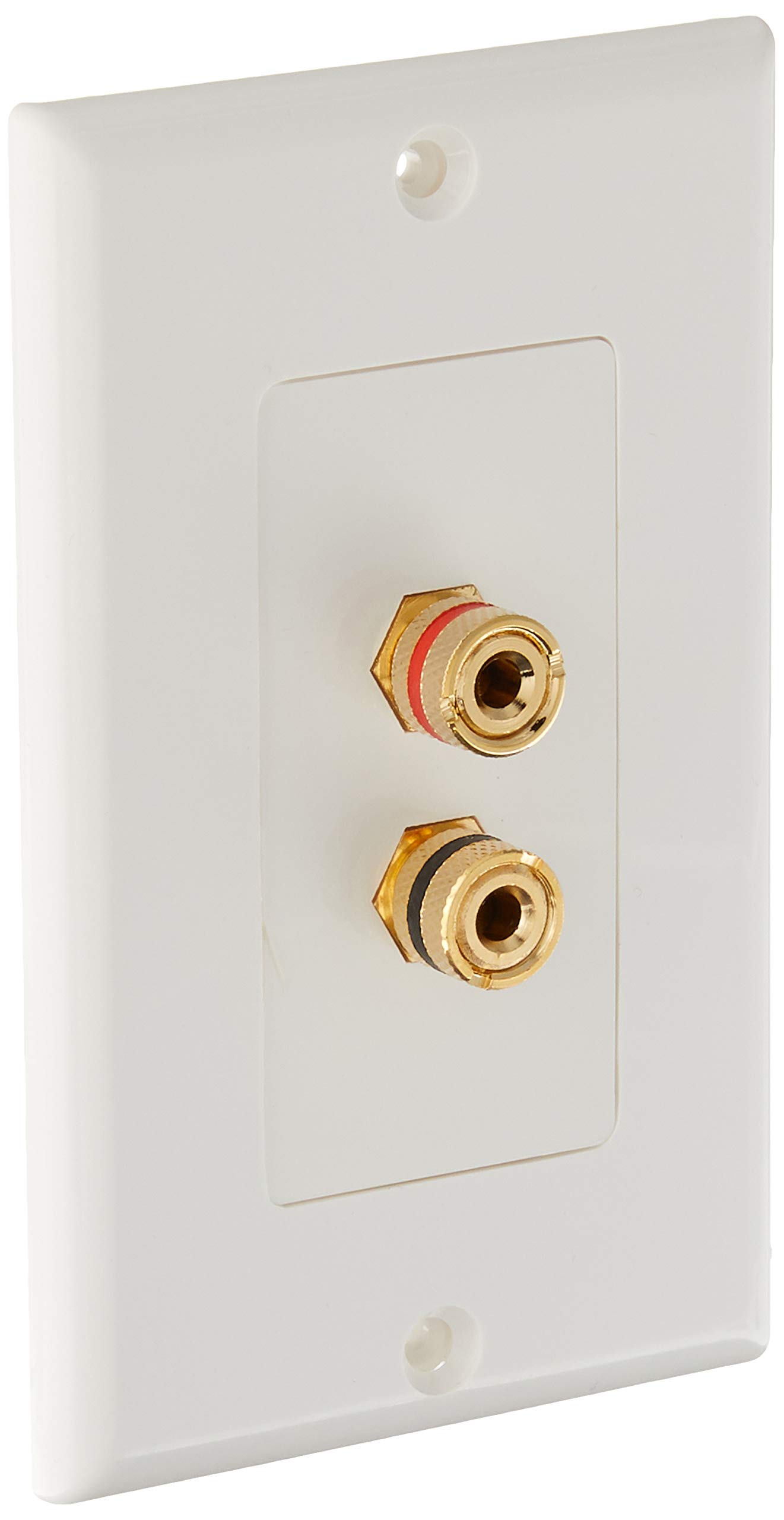 Photo 1 of Monoprice Banana Binding Post - Two-Piece inset Wall Plate for 1 Speaker, Coupler Type, Color Indicators, Gold