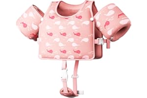 TOBSABPX Toddler Swim Vest, Toddler Floaties Fit 20-66LBS, Swim Vest for Toddlers Learning to Swim, Puddle Kids Jumper with Adjustable Strap, Swim Jacket Arm Floaties for Baby Boys Girls 1-7 Years Old