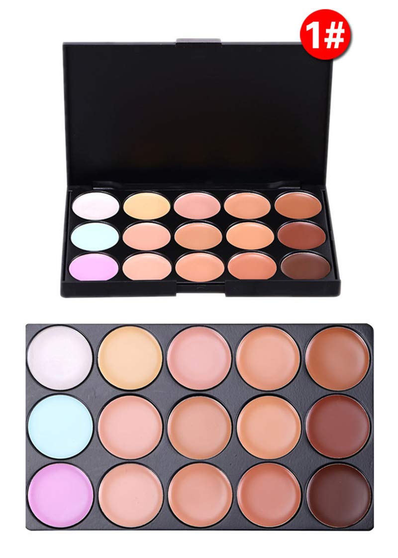 PhantomSky 15 Color Cream Concealer Camouflage Makeup Palette Contouring Kit #1 - Perfect for Professional and Daily Use