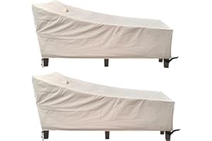 SIHAIAN Chaise Lounge Cover Waterproof Patio Lounge Chair Cover UV Resistant Lounger Covers Dust-Proof Outdoor Lounge Chair Covers 2Pack Patio Furniture Covers 78Lx32Wx35H in Beige