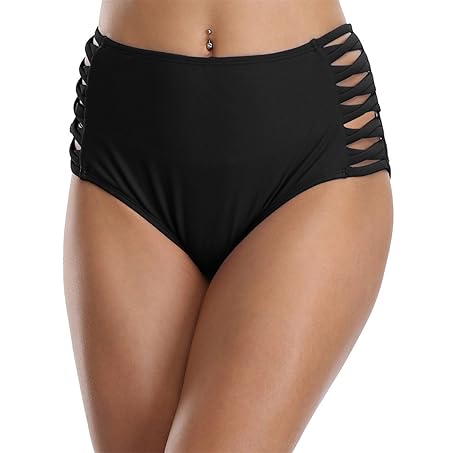 Sociala Damen Badehose Badeshorts Wassersport Schwimmen Hoher Bund