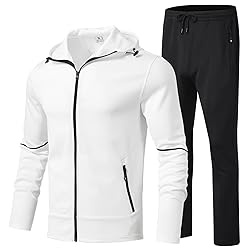 BGOWATU Men's Tracksuits Set Full Zip Jacket Hoodie