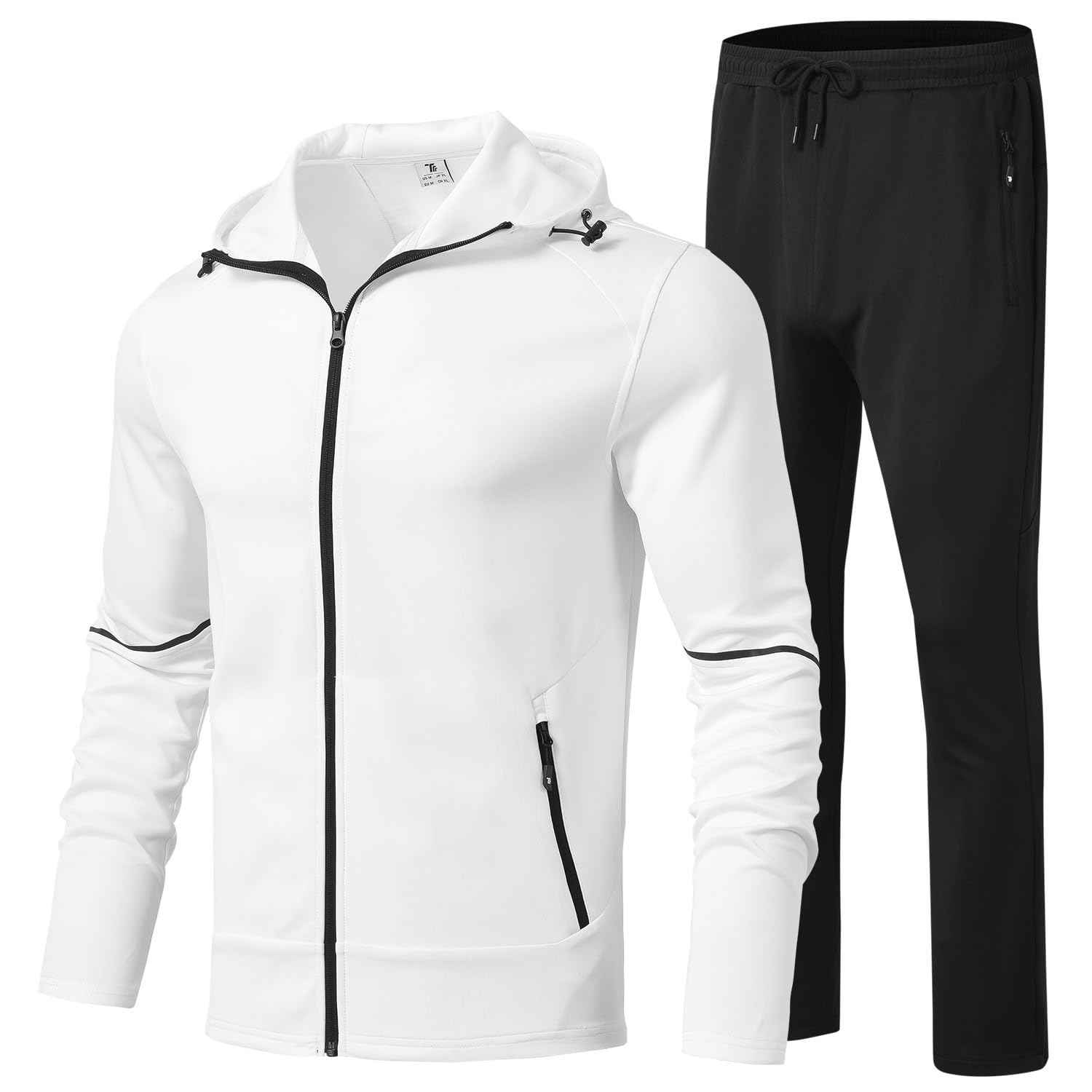 BGOWATU Men's Tracksuits Set Full Zip Jacket Hoodie