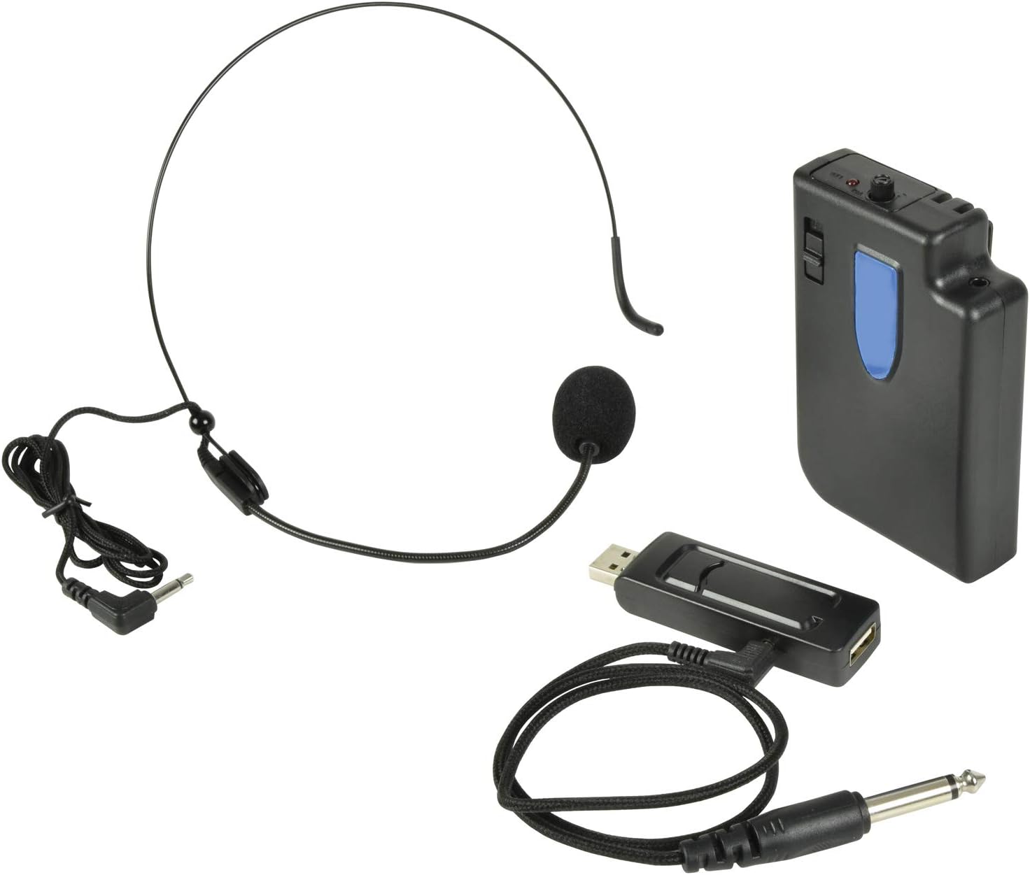 QTX Compact Wireless Headband Microphone System With Beltpack Transmitter & Plug Through USB