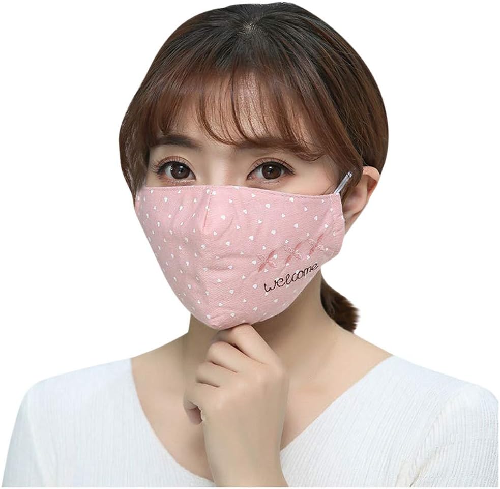 Fashion Mask – Letter Print, Washable, Reusable Masks – Protection Outdoor from Dust, Anti-ultraviolet, Pet Dander, Other Airborne Irritants (Pink,One size)