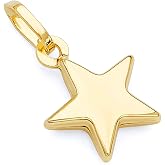 14k REAL Yellow Gold Star Charm Pendant