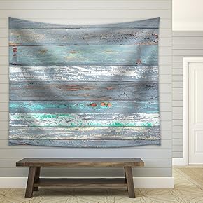 Old Painted Wood Textured Background - Fabric Wall Tapestry Home Decor - 51x60 inches