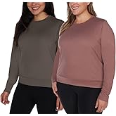 Lukka Lux Long Sleeve Tee Shirts, 2-Pack, Moisture Wicking, UPF 30, 4-Way Stretch, Relaxed Fit (US, Alpha, Small, Regular, Regular, Green/Rose)