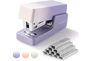 NUSIGN Mini Stapler with 830 Staples, Small Cute Desk Staplers, 25 Sheet Capacity, Purple-White Gradient