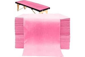 YEEOZOE 100PCS Disposable Massage Table Sheets, Pink Spa Bed Covers for Esthetician, Spa, Waxing, Lash, Tattoo, Salon Table, 31.5" X 71"