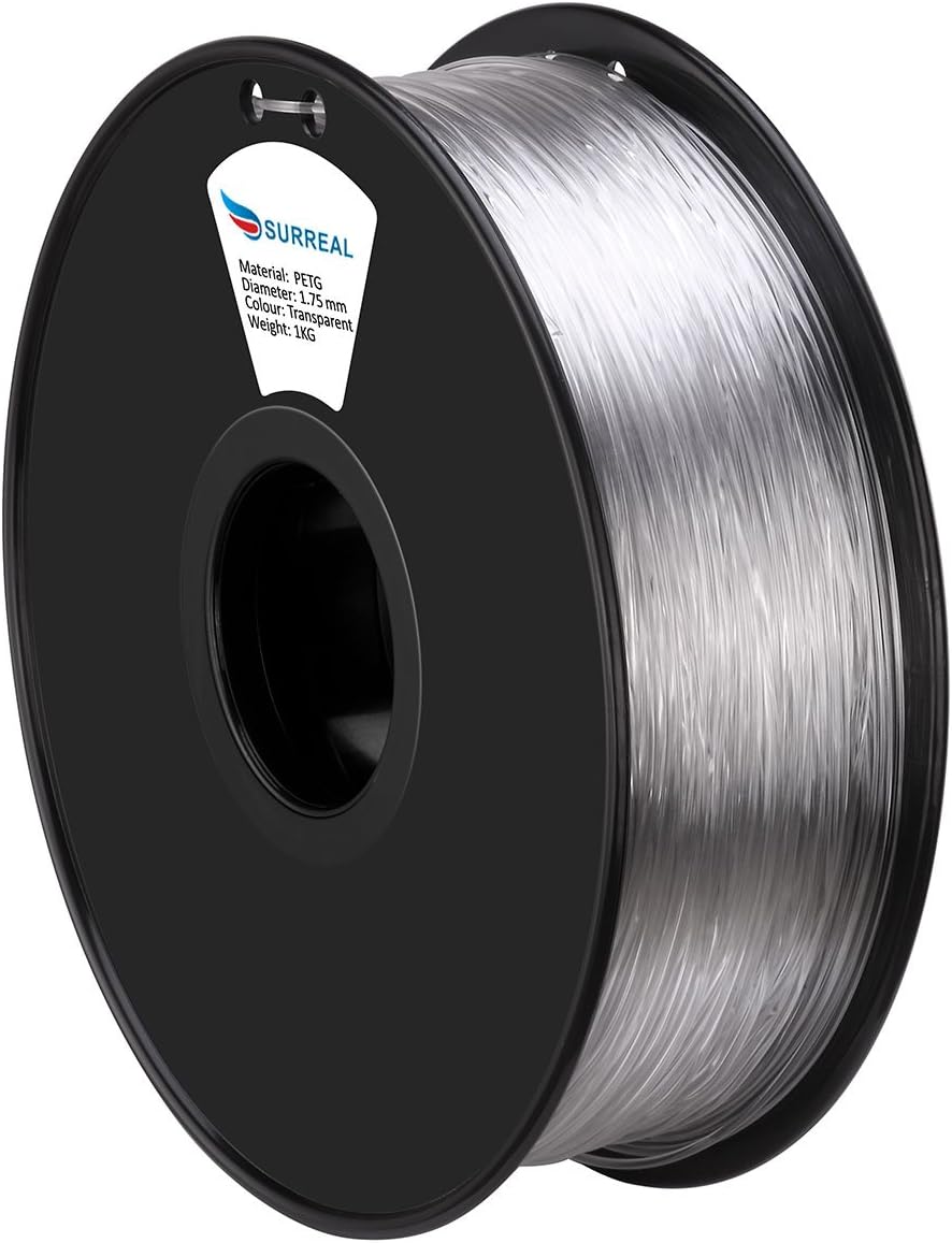 Surreal PETG 3D Filament 1.75mm - Spool Of 1KG - Colour : Transparent