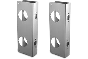 SUMBIN Door Guard Reinforcer for Extra Security to Your Home and Prevent Unauthorized Entry, 2-3/8 Backset and 5-1/2 Door Hole, Repair Doors in Stainless Steel Finish (2PCS)