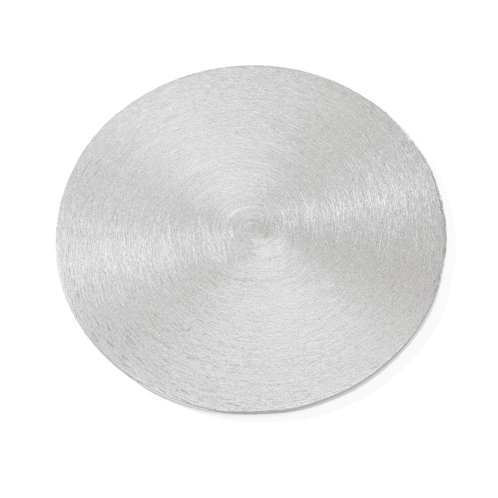 NKlaus 4x candle plate Ø 12cm aluminium silver matt optic decoration plate round thickness 0,5cm candle coaster for pillar candles lanterns dishwasher safe 2806