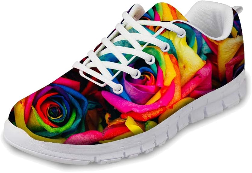 Flowerwalk Women's Shoes LaceUp Sneaker Lightweight Breathable