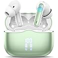 Wireless Earbud, Bluetooth 5.3 Headphones Deep Bass with 4 HD Mics, Wireless Headphones in Ear 40H Playtime, Bluetooth Earphones with Light Weight, IP7 Waterproof Ear Buds for Android IOS, Green
