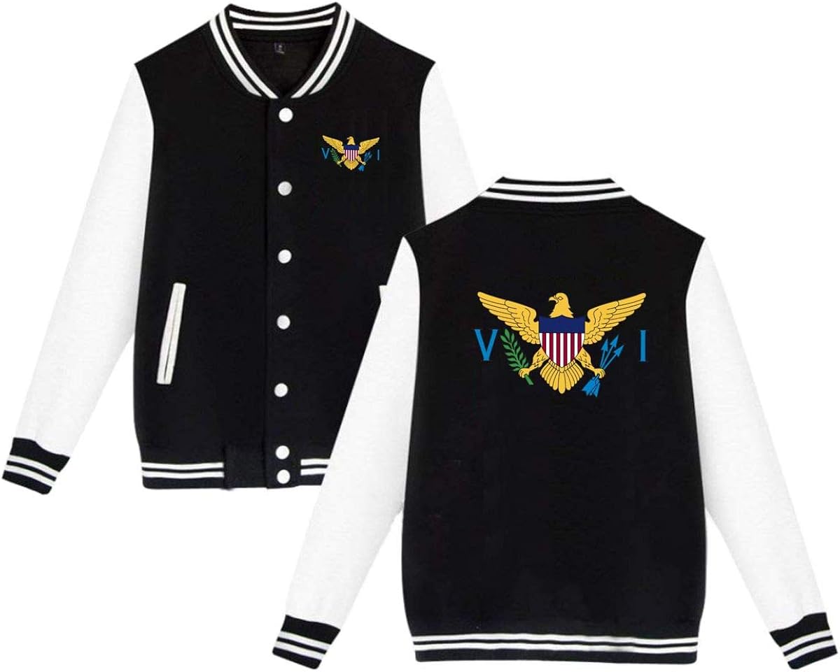 Flag of The United States Virgin Islands Unisex Baseball Uniform Jacket Sweatshirt Sport Coat