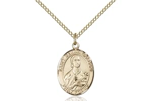 Bonyak Jewelry St. Gemma Galgani Hand-Crafted Oval Medal Pendant in 14kt Yellow Gold-Filled