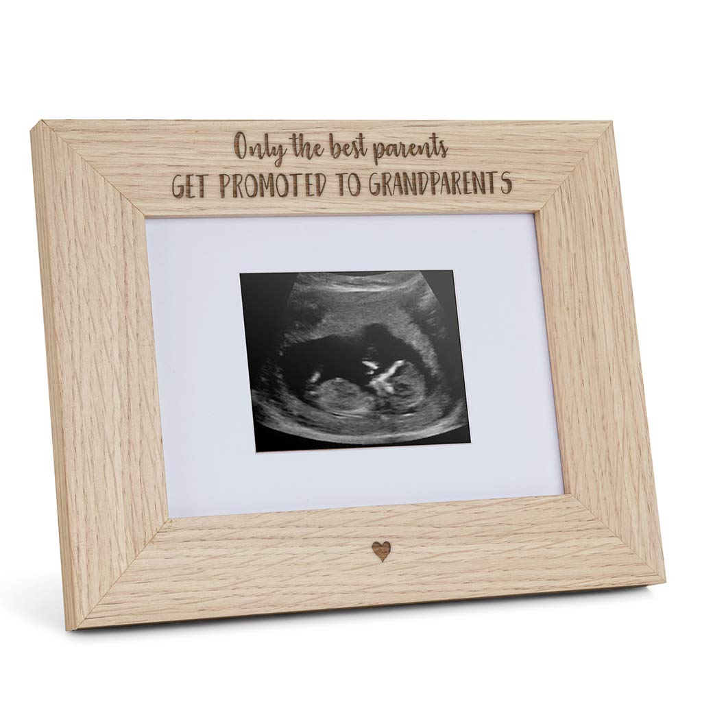 Wooden Engraved Grandparents Photo Frame | Baby scan Picture Frame | Christmas Gifts For Grandparents | 4x3 Landscape Only The Best Parents Frame | First Grandchild Scan Photo frame