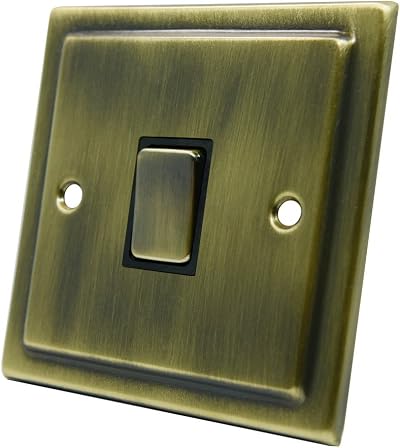Alliance Electrical AET 10A 1 Gang 2 Way Antique Brass Light Switch