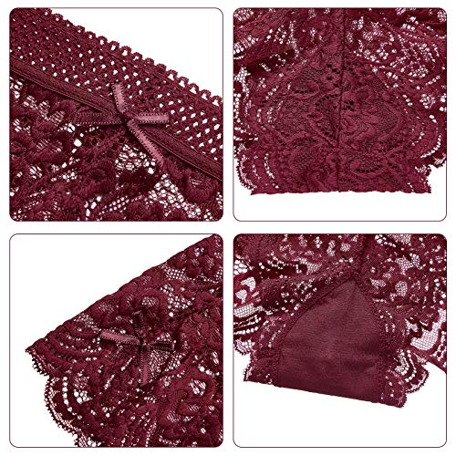 Levao-Mutande-Donna-Pacco-da-6-Culotte-Vita-Alta-Slip-Mutantina-in-Pizzo