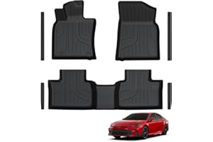 LUMWAY Floor Mats for 2025 2026 Toyota Camry (Include Hybrid), TPE All Weather Protection Interior Car Floor Liners Door Sill Guards for Camry SE/LE/XLE/XSE Accessories