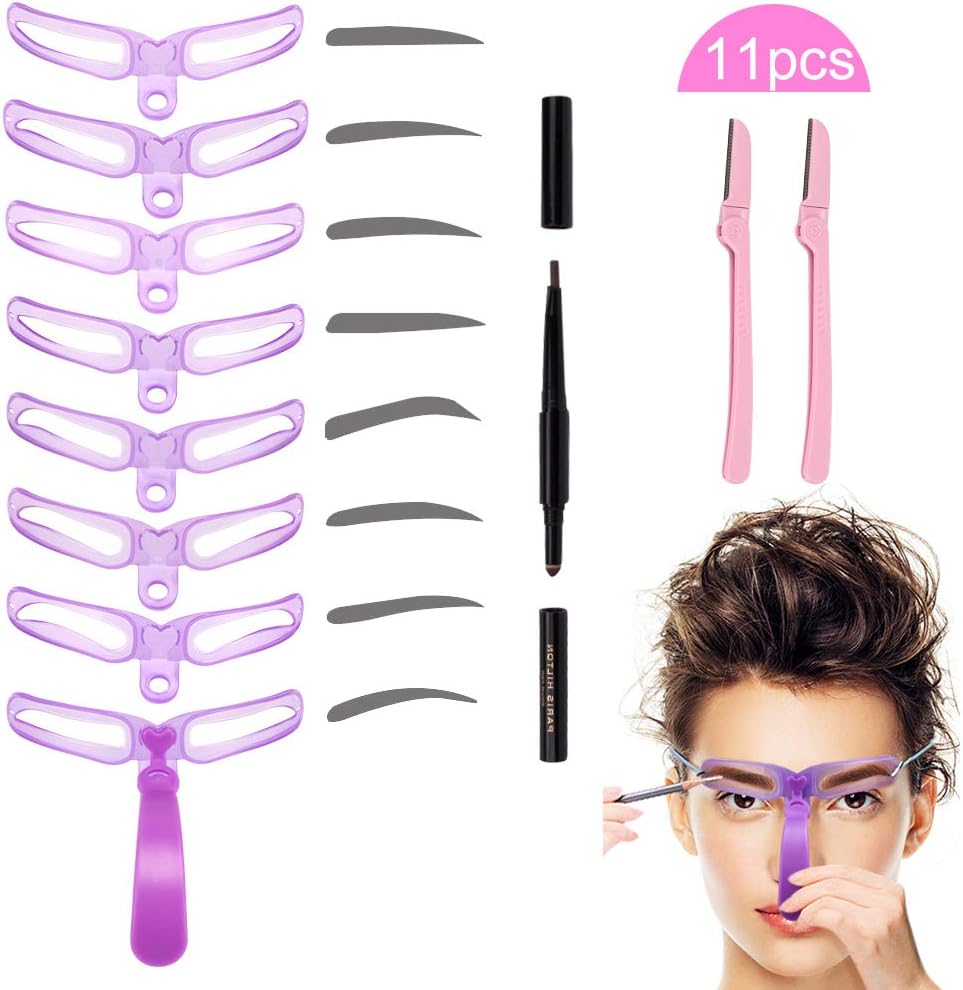 Eyebrow stencils+ eyebrow razors+eyebrow pencils