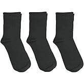Rambutan Kids (3 Pack) Comfort Seam Plain Color Rayon derived from bamboo School Socks