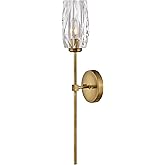 Hinkley Ana Indoor Wall Sconce, Elegant, Glam Modern Light Fixture, Faceted Heavy-Cut Crystal Shade, Heritage Brass