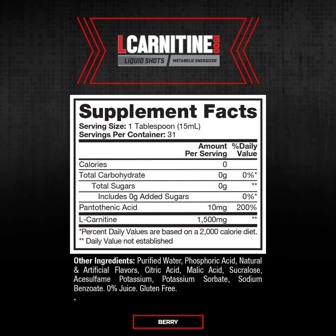 ProSupps L-Carnitine 1500 Liquid Fat Burner, Stimulant Free Metabolic Enhancer (Berry, 16 Fl. Oz): Health & Personal Care