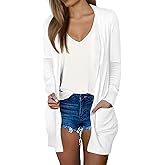 DB MOON Womens Long Cardigan 2026 Fall Lightweight Long Sleeve Open Front Sweater with Pockets