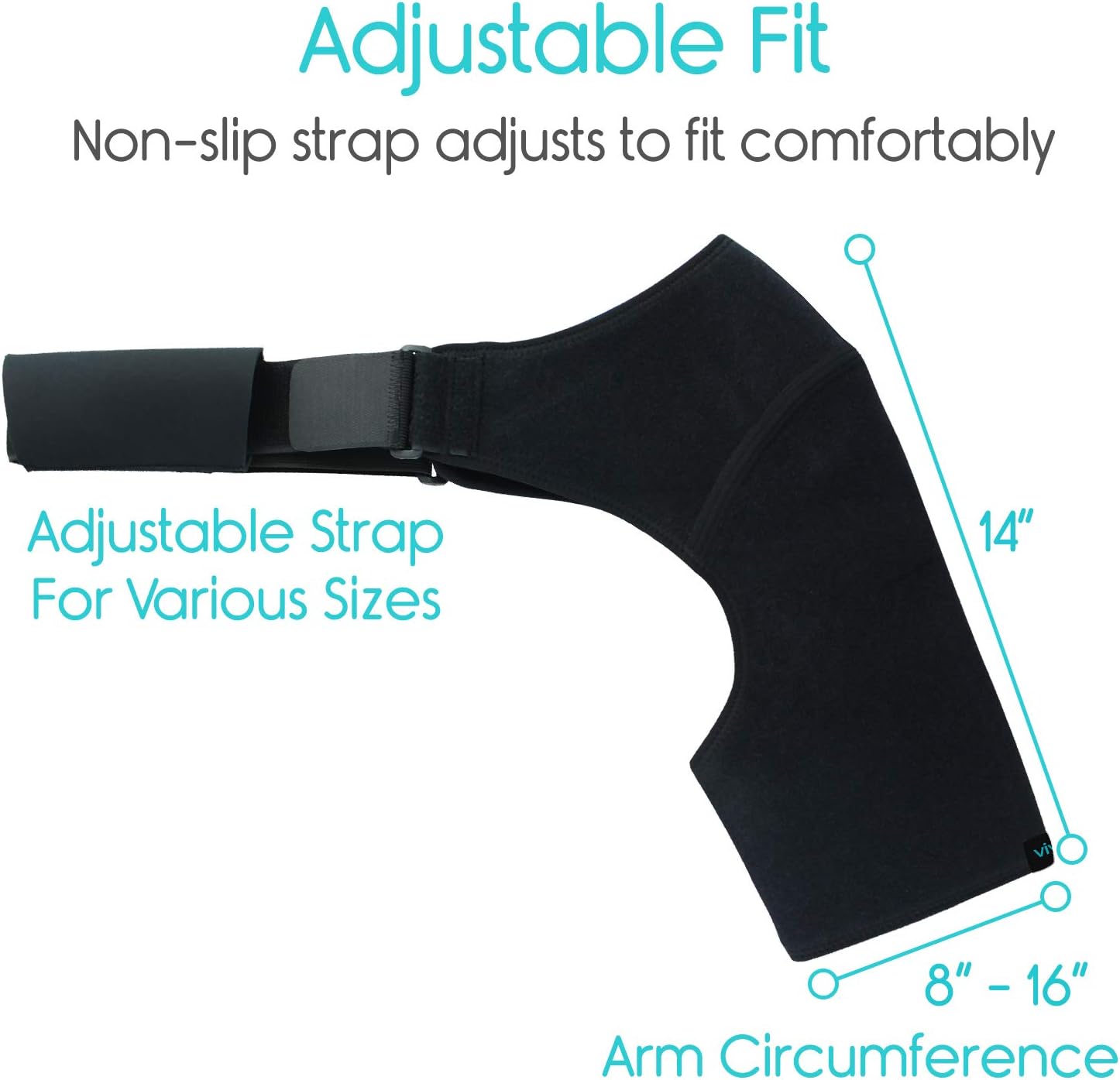Vive Shoulder Brace - Rotator Cuff Compression Support - Men, Women, Left, Right Arm Injury Prevention Stabilizer Sleeve Wrap - Immobilizer for Dislocated AC Joint, Labrum Tear Pain (Black): Health & Personal Care