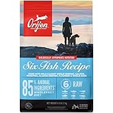 ORIJEN Grain Free Poultry Free High Protein Dry Dog Food Six Fish Recipe 4.5lb Bag