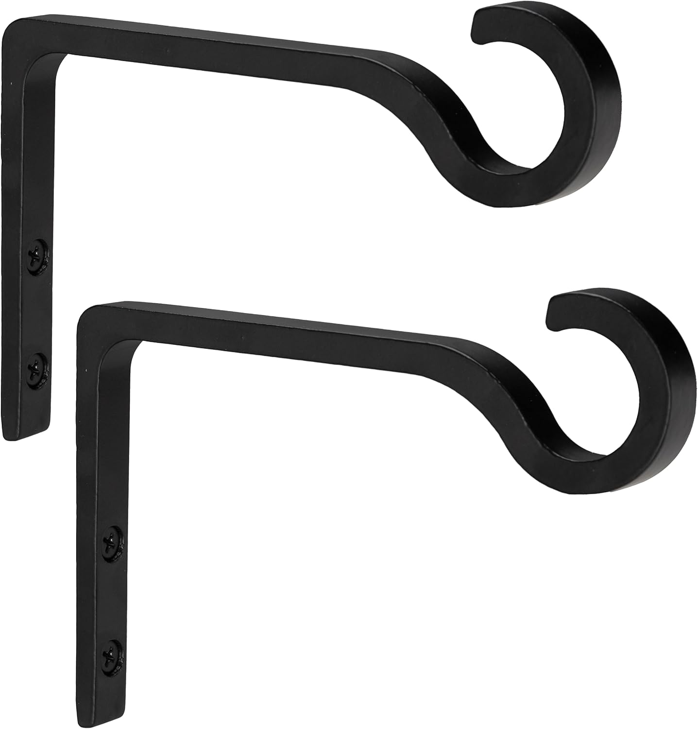 Outdoor Hanging Brackets - Monarch Abode 20150 Wall Mount Plant Hook Premium Metal Decorative Hanging Bracket for Plants Bird Feeders Planters Home Decor, Heavy Duty, 6 inch, Set of 2, Matte Black