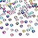 1440 Pack Crystal Flat Back Rhinestone Round Diamante Gems, Non-Self-adhesive (Multicolor AB, 4 MM)
