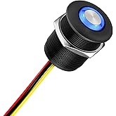 Acegoo 12V Dimmer Switch for LED Lights - Push Button with Red Ring Light, Ideal for RV, Camper Van, Boat, Truck, Cars Lighti