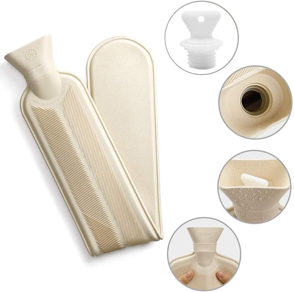 Hot Water Bottle, Rubber Hot Water Bottle Belt with 2 Pack Warm Soft Waist Plush Cover - Image 3