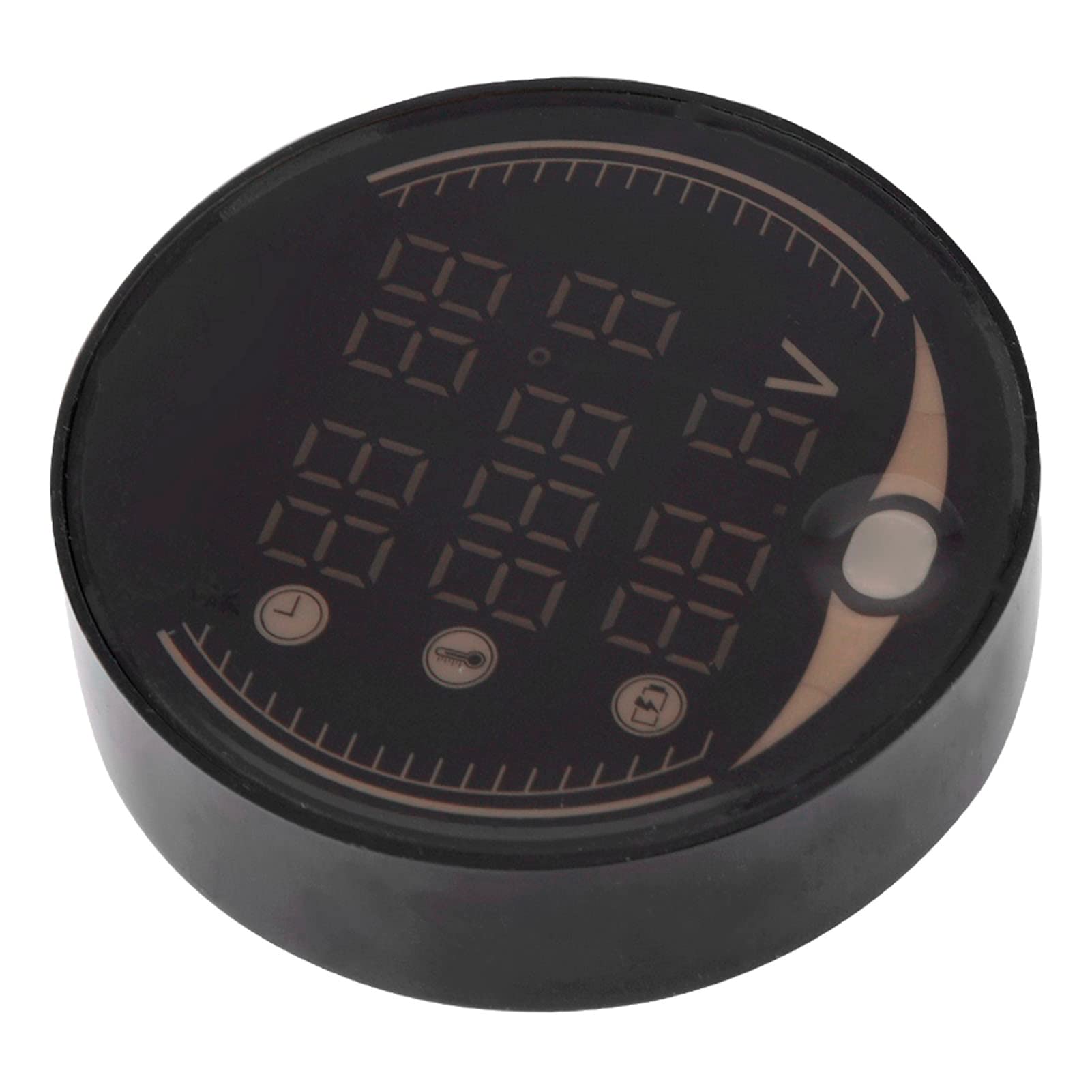 Motorcycle Voltmeter, 3-in-1 Motorcycle Electronic Digital Thermometer Voltmeter Time Clock Temperature Gauge Digital Display Meter Instrument