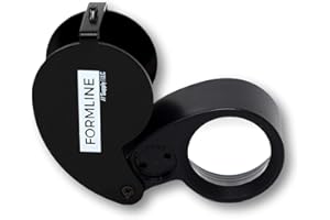 40X LED Illuminated Jewelers Loupe/Trichome Scope by Formline Supply - Magnifier Good for Gardening, Jewelry, Antiques, Coins, Rocks, Stamps, Hobbies, Watches,Photos and Science (40X, Black/White)