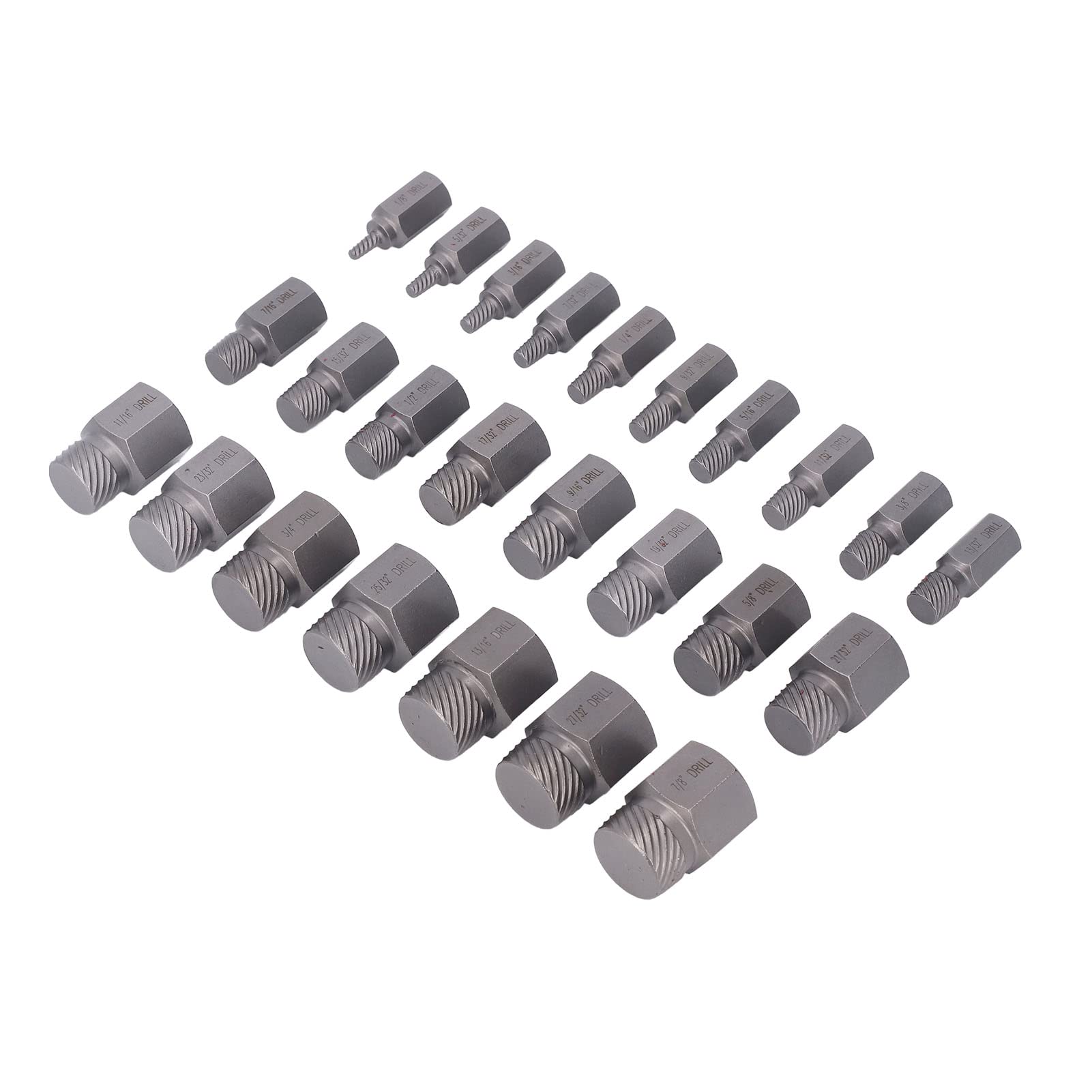 Damaged Screw Extractor Kit with Chrome Molybdenum Steel Hex Bolt Stud Extractor, Left Spiral Design for Quick Removal